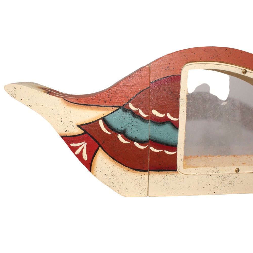 Vintage Handmade Hand Painted Mallard Duck Clear Sides Coin Money Piggy Bank - Picture 6 of 11